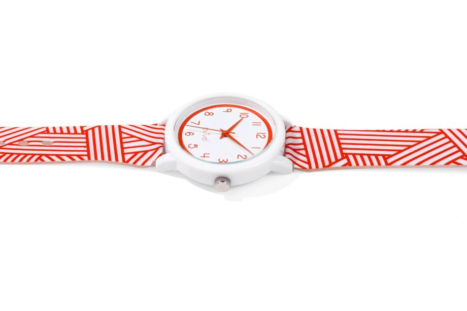 Wideappeal Girls Red & White Analog Watch – Stylish Teen Timepiece