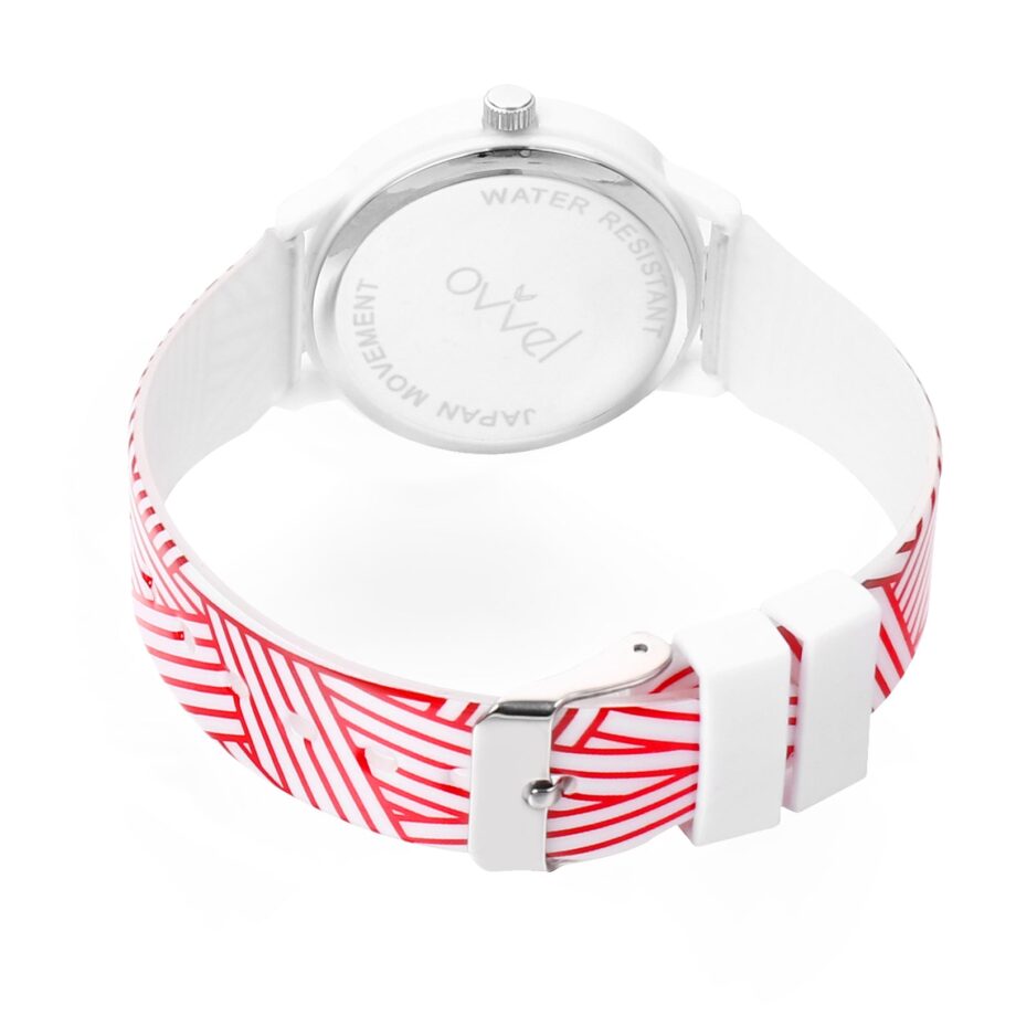 Wideappeal Girls Red & White Analog Watch – Stylish Teen Timepiece